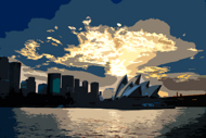 Sunrise over the Sydney Opera House - Abstract